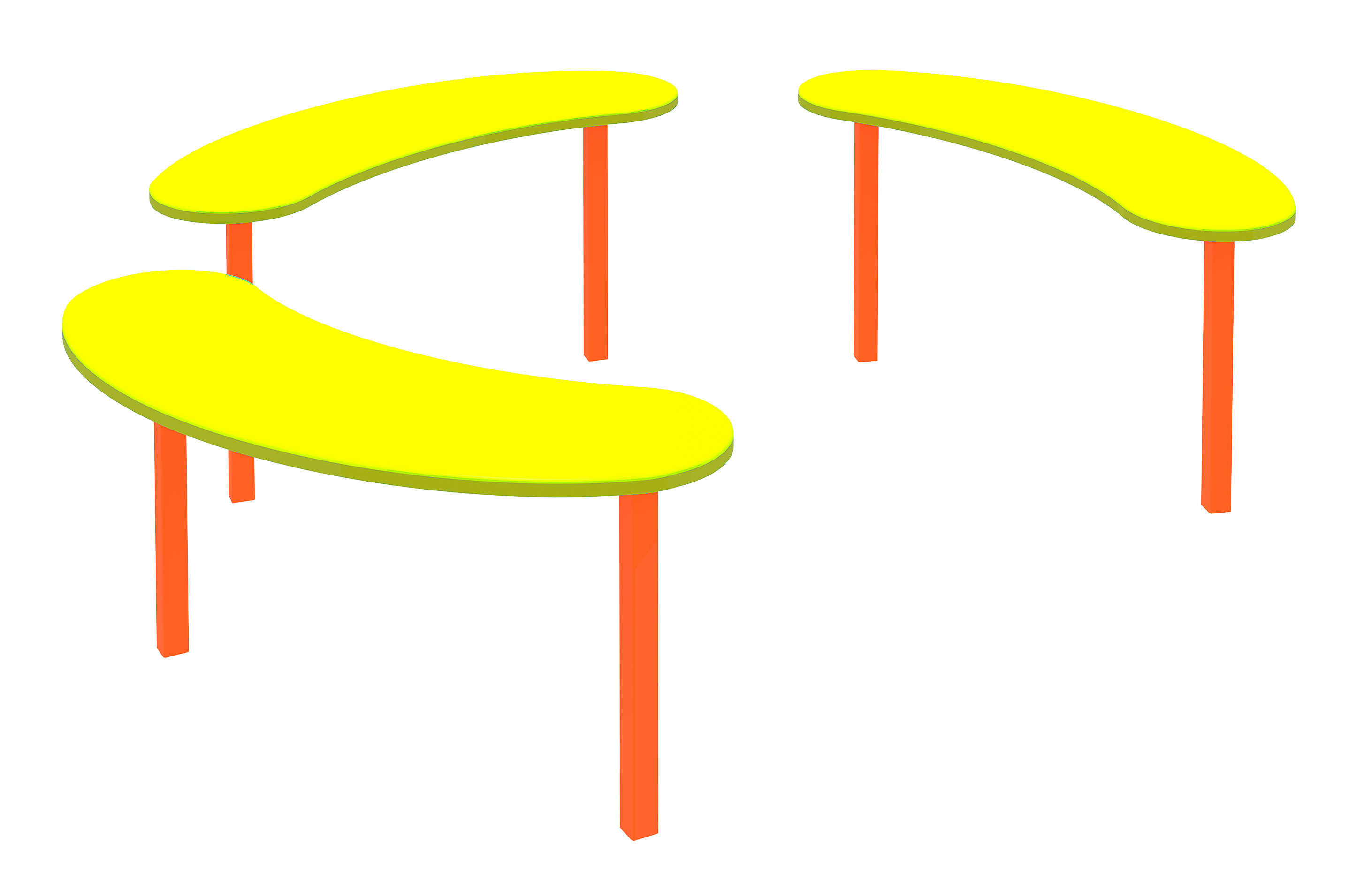 Лавочки фигурные, 3шт