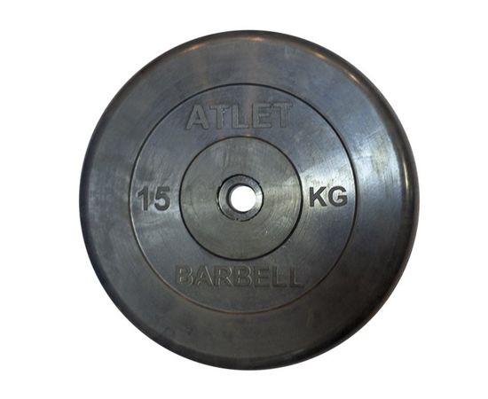 Диск обрезиненный BARBELL ATLET 15 кг (диаметр 51 мм)