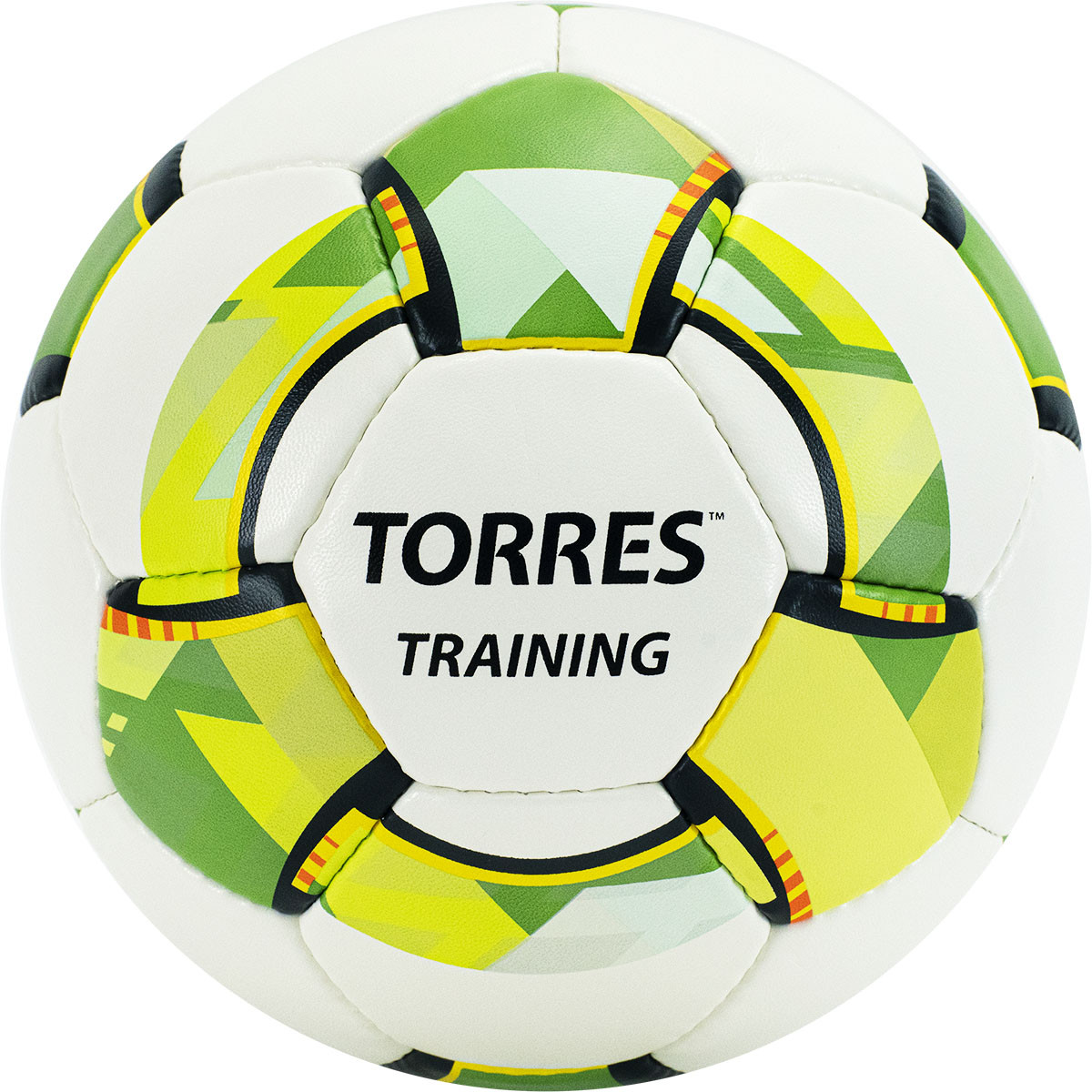 Мяч футб. TORRES Training, F320055, р.5, 32 пан. PU, 4 подкл. слоя, руч. сшивка, бело-зел-сер