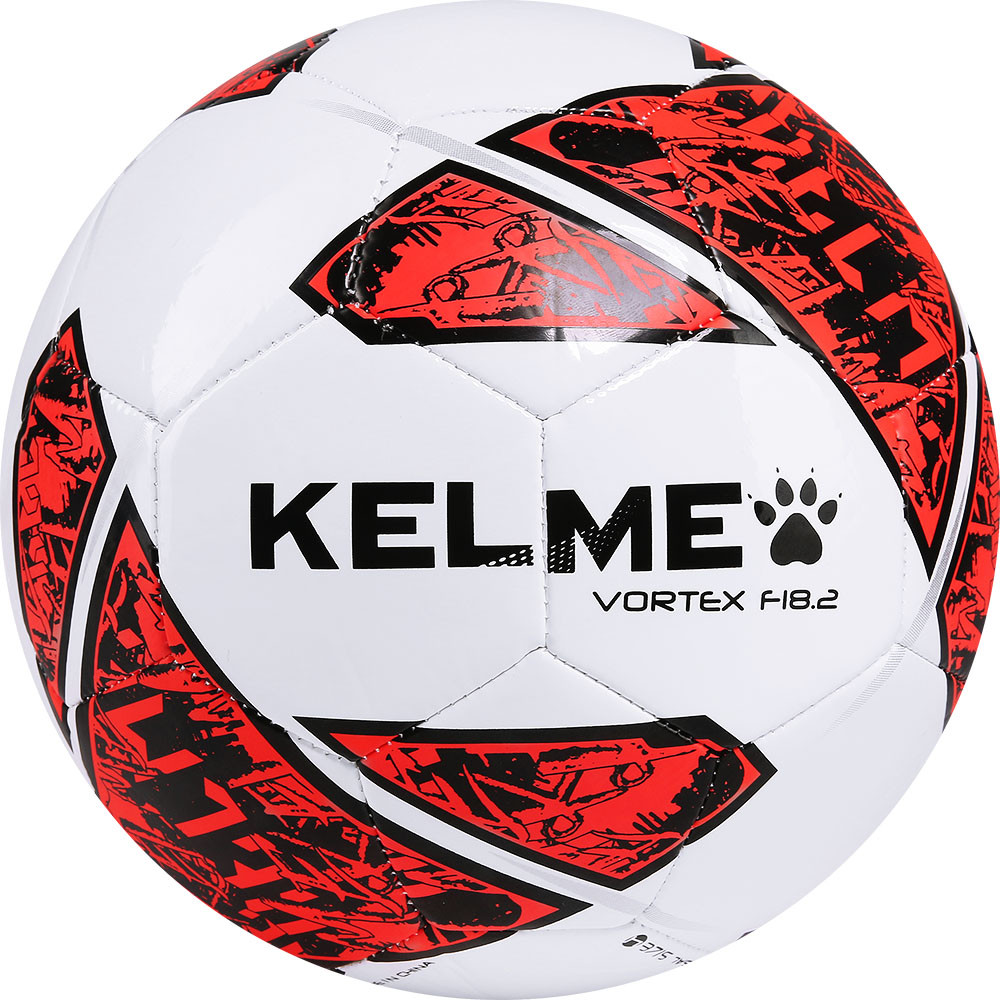 Мяч футзал. KELME Vortex 18.2 Indoor арт.9086842-129, р.4, 32 пан, ТПУ, маш.сш, бело-красно-черный