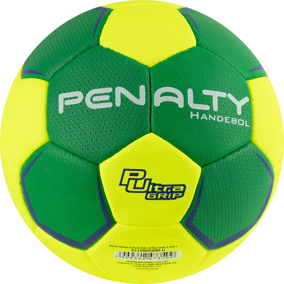 Мяч ганд. PENALTY HANDEBOL SUECIA H3L ULTRA GRIP, арт.5115602600-U, р.3, IHF,PU, руч.сш.,жел-зел