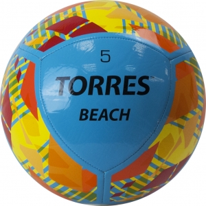 Мяч футб. TORRES Beach, FB32015, р.5, для пляж. футбола, 10 пан, TPU, маш. сшив,сине-оранжевый