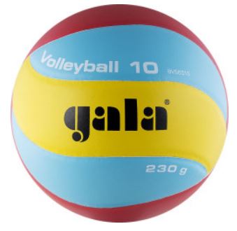 Мяч вол. GALA 230 Light 10, BV5651S, р. 5, синт. кожа ПУ, клееный, бут. кам, голубо-красн-желт