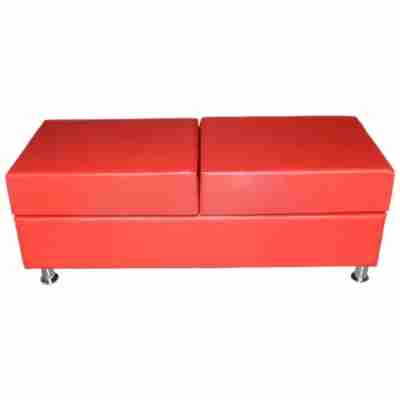 Банкетка прямая на каркасе с двумя подушками (на хром.ножках)